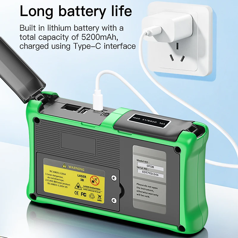 COMPTYCO KP900 OTDR Fiber Optic Cable Testing Tool Touch Screen 100KM Optical Time Domain Reflectometer Built-in VFL OPM LS LED