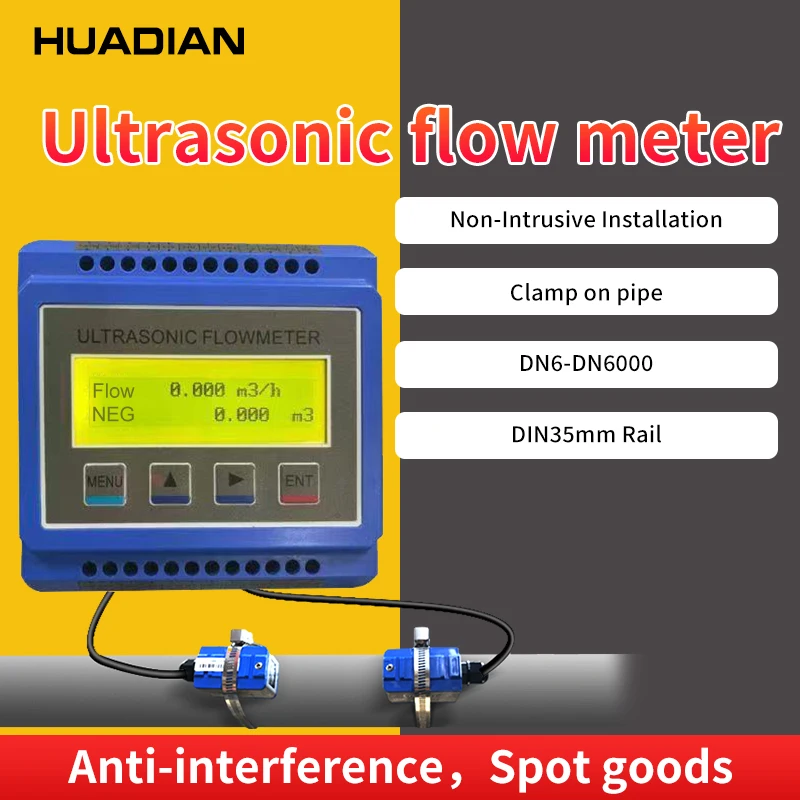 12 inch dn80 industrial digital smart water flow meter tuya portable Rail installation Modular ultrasound flow meter for liquid