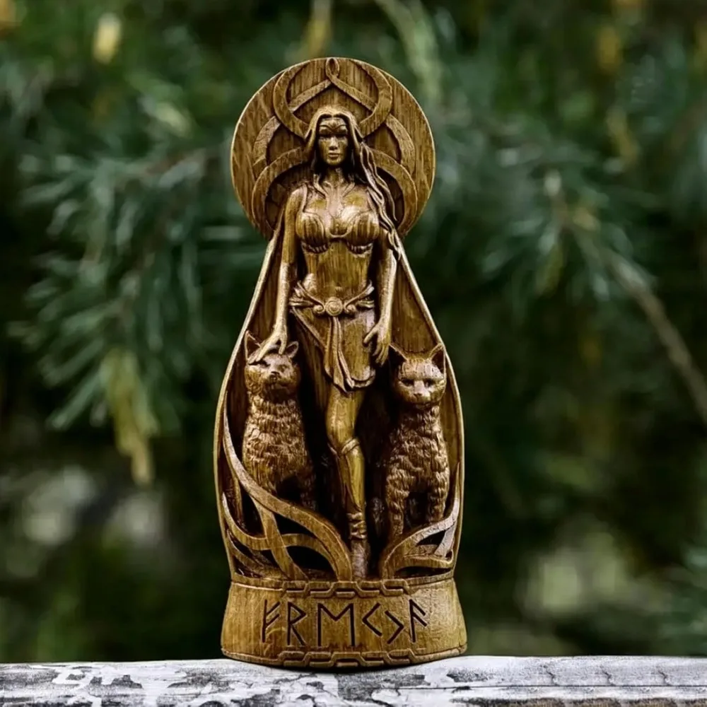 Statues Weighted Base Mythology Statues Gold Runes Norse Figurine Resin Figurine For Mythology Enthusiasts