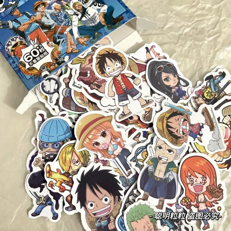 One Piece Animation Peripheral Kawaii Luffy Zolona Mei Usopp Stickers Creative Cute Cartoon Decorative Stickers Gift Wholesale