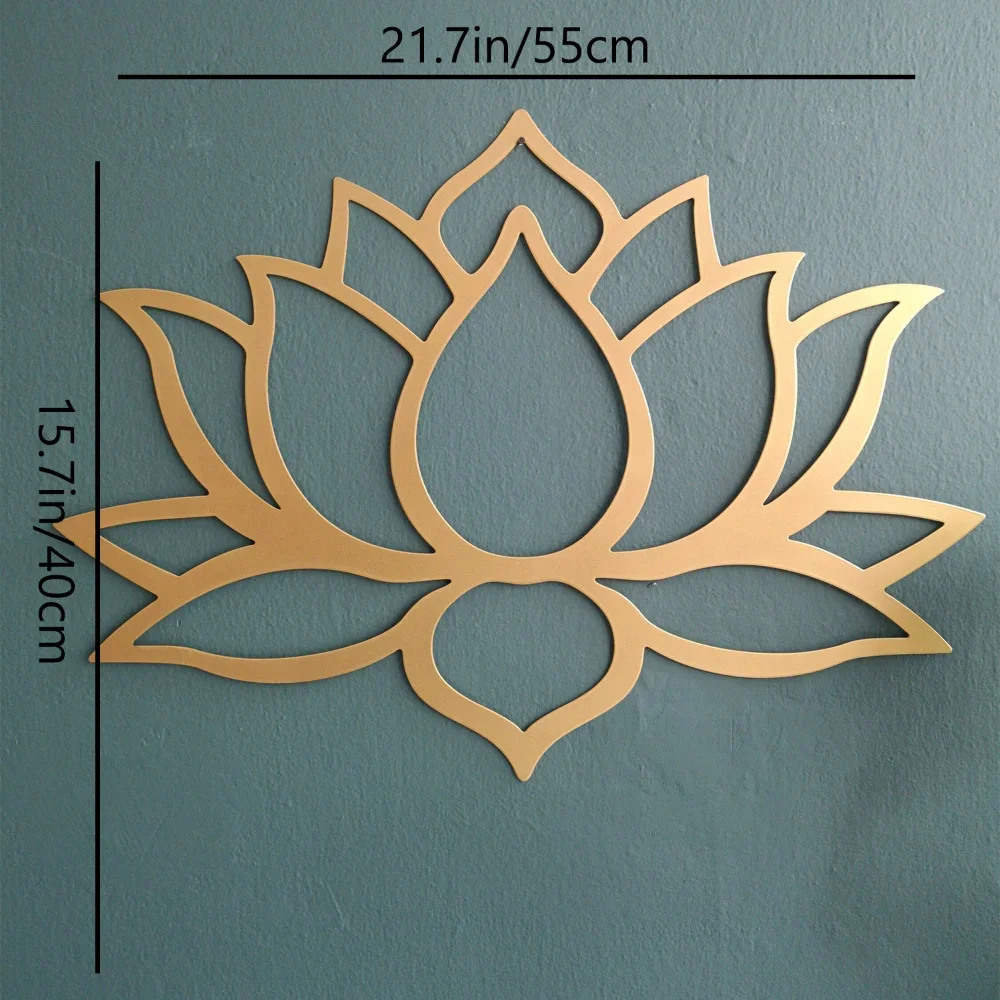 1 PC Lotus Metal Wall Art, Lotus Flower Decor, Large Wall Decor, Gold Wall Art, Bridal Shower Gift, Modern Living Room Decor