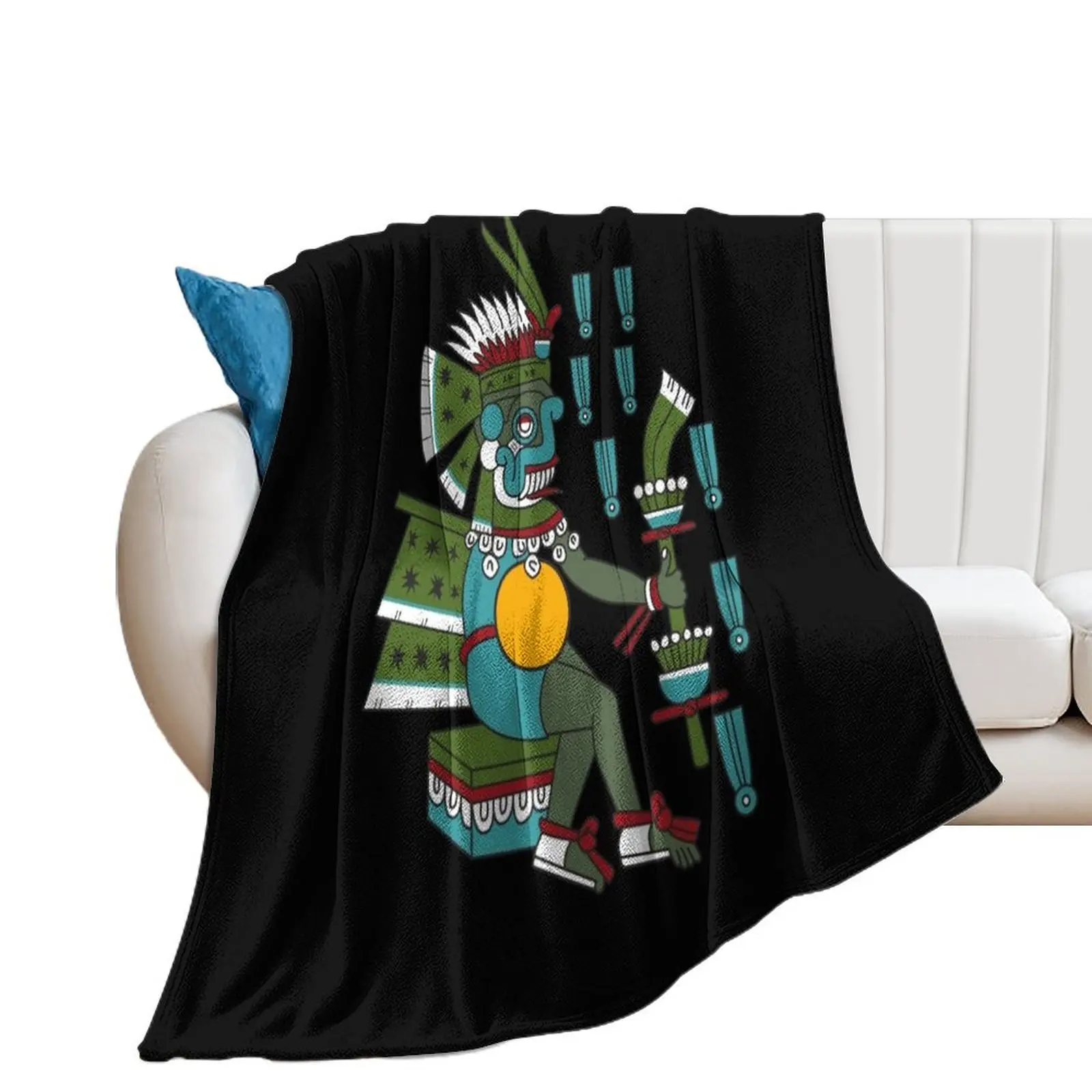 Aztec Deity Tlaloc , God of the Rain, Thunder, Earthquakes, Codex Magliabechiano. Throw Blanket Flannel Baby For Baby Blankets