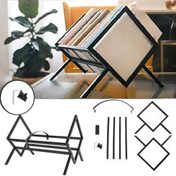 1PC Vinyl Record Organizer Metal Black/Gold Music Albums Display Rack Portable Record Stand Bookshelf Wine Bottle Stoarge Holder