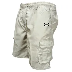 Shorts com zíper masculino com bolso, calças de trabalho, novo, primavera