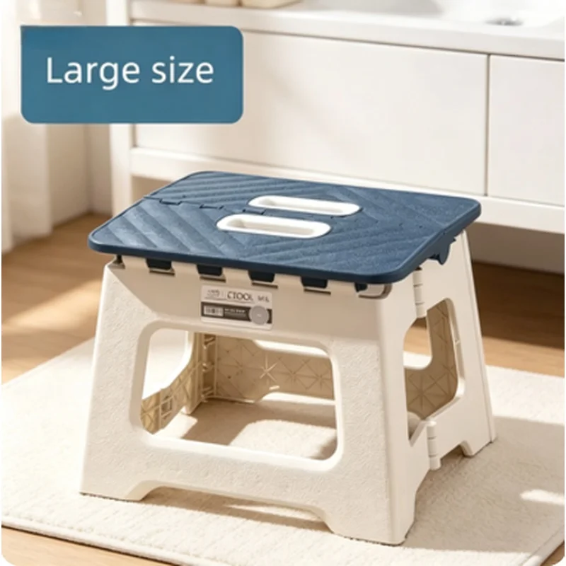 Lightweight Sturdy Folding Portable Step Stool Non Slip Surface with Handle for Kitchen Bathroom Bedroom Outdoor
