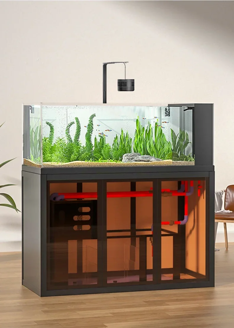 Creative landscaping ecological Lanshou fish tank ultra-white aquatic plant tank