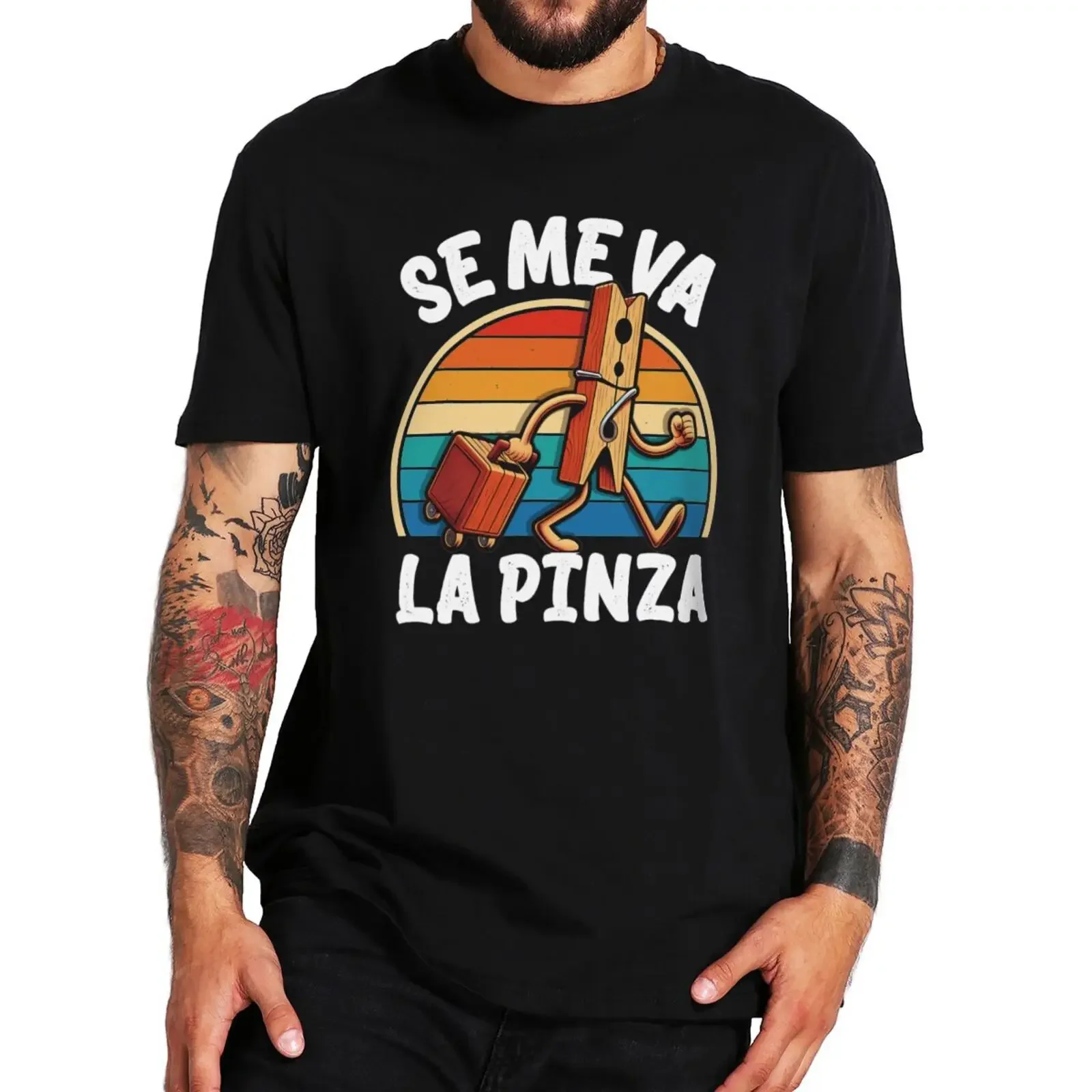 100% Cotton Soft Unisex Casual Tops EU Size Se Me Va La Pinza T Shirt Funny Spanish Jokes Y2k Vintage T-shirt For Men Women