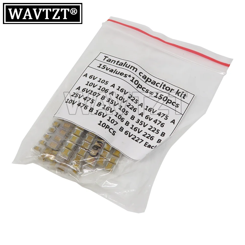 

SMD Tantalum Capacitor15Values Assortment Kit 1uf-220uf A/B Case Tantalum Capacitor Set 1UF 2.2UF 4.7UF 10UF 47UF Capacitors