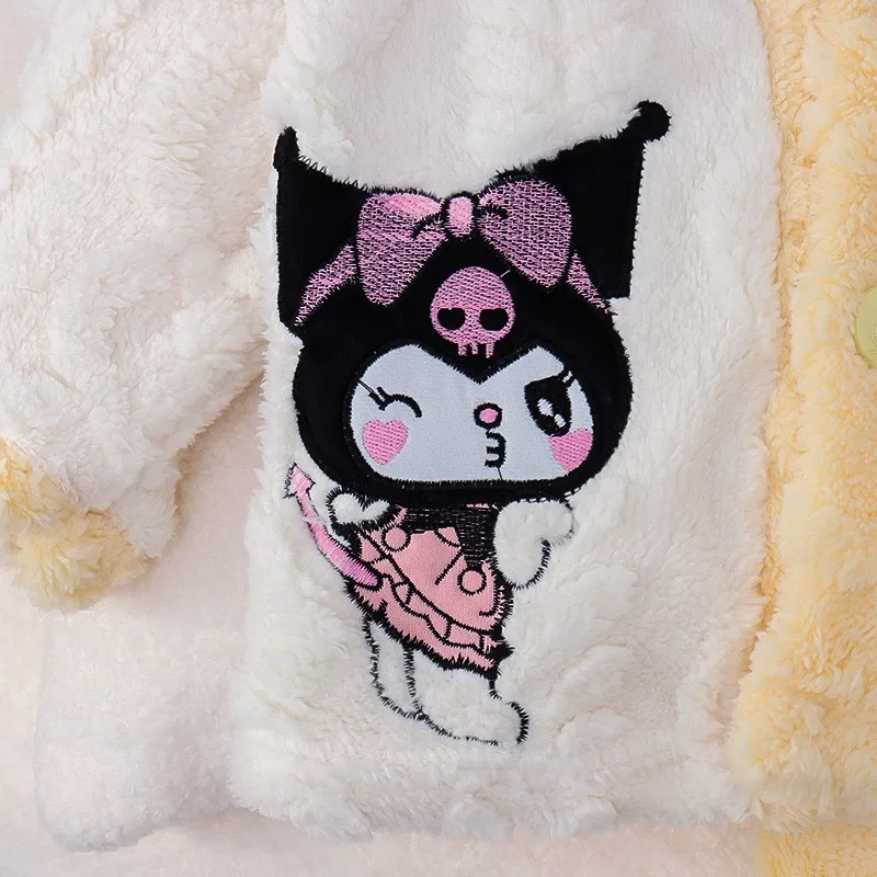 2 قطعة بيجامات الفتيات 2025 الخريف الشتاء سانريو كورومي الكرتون لطيف أنيمي الحلو الأطفال فتاة الفانيلا بدلة طفل ملابس المنزل الدافئة