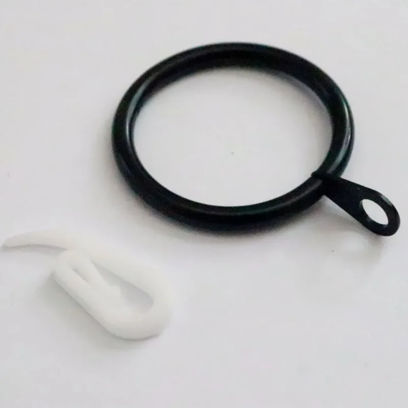 100pcs White Hanging Curtain Hook Hanger Ring Loop Clip Glide Convenient Curtain Accessories White Household