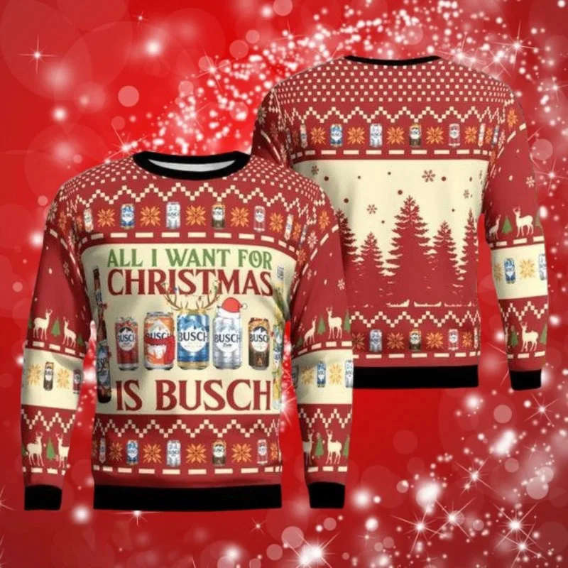 

Christmas Sweater New Year Sweater 2026 Men High Quality Fashion Ugly Fun Printed Cartoon Cute 3D Clothing Pulloversweater Men W