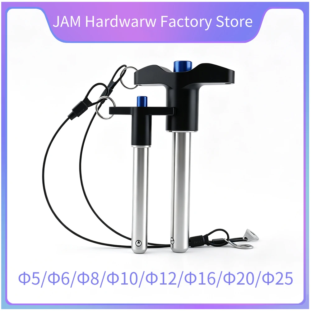 Ball Lock T Handle Quick Release Pin MJ117 Stainless Steel 5-25mm Dia For Industrial Automation Positionin