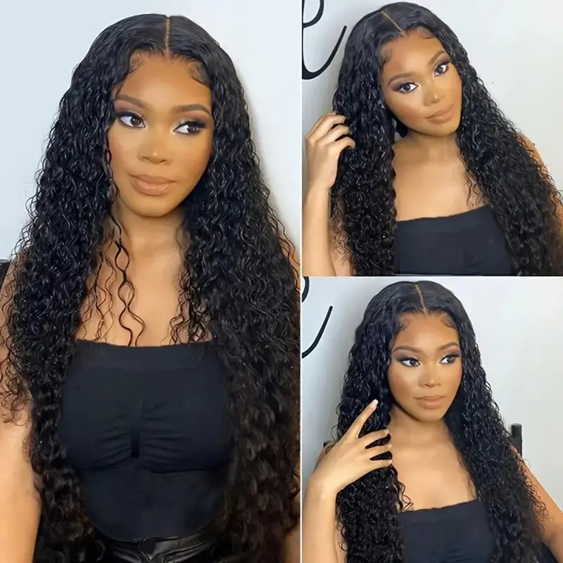 Rosabeauty 13X6 Deep Wave 5X5 Preplucked Glueless 13x4 Lace Front Human Hair Wig 250% Density Curly Brazilian For Women