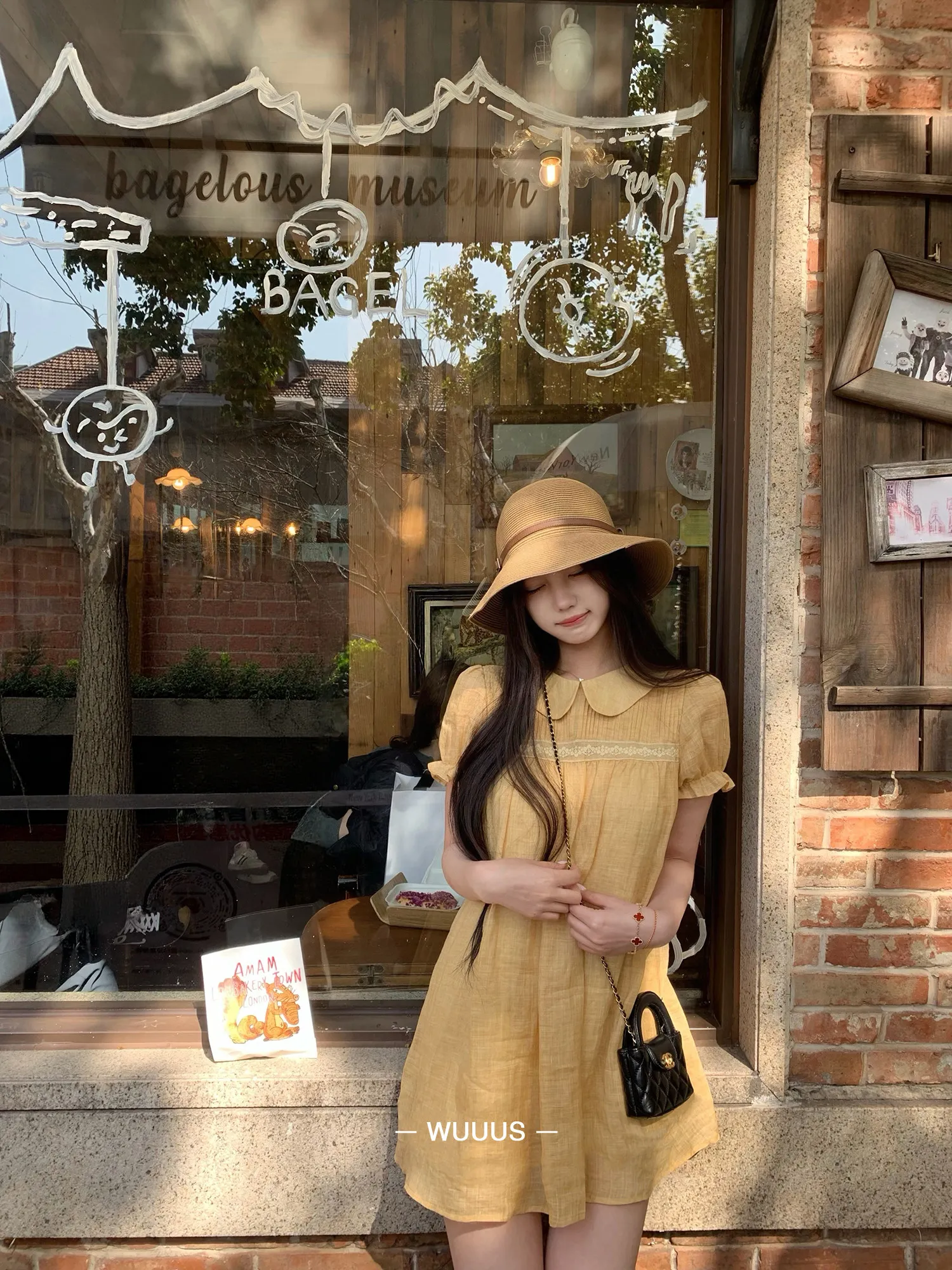 

Летнее элегантное платье-рубашка Wuuus Qingfengxu из 100% льна для женщин, в стиле брюк, с милыми рукавами-фонариками, свободного кроя