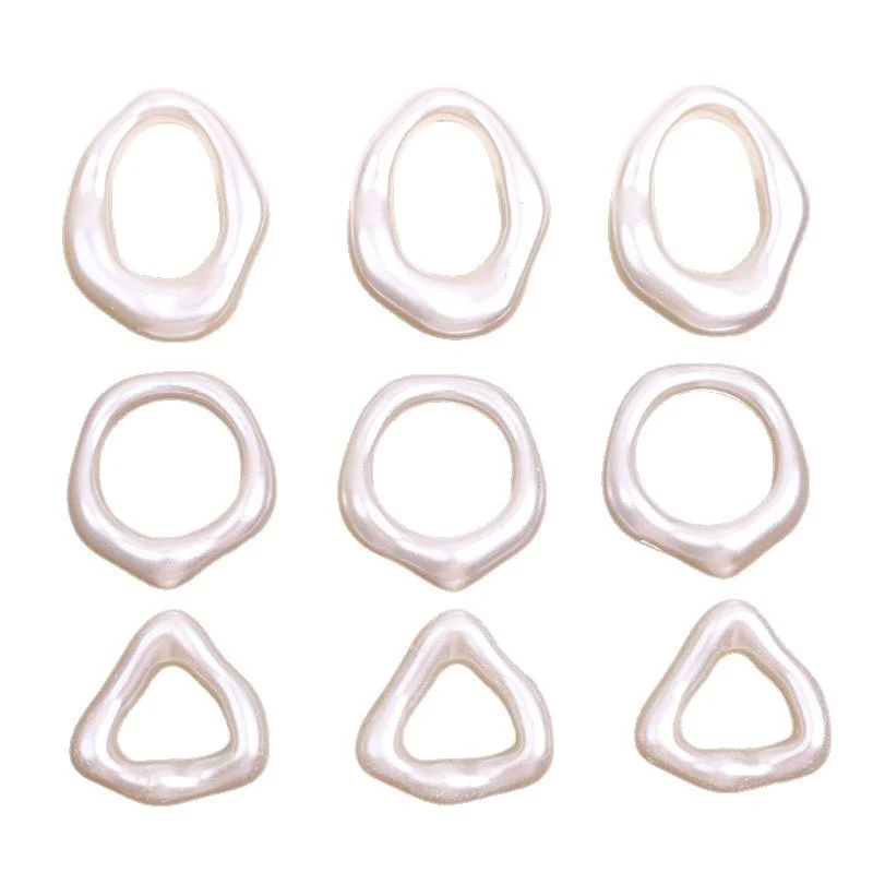 Wholesale 50pcs/lot color print geometry Irregular triangle ovals rounds shape acrylic bead diy jewelry garment hair accessory