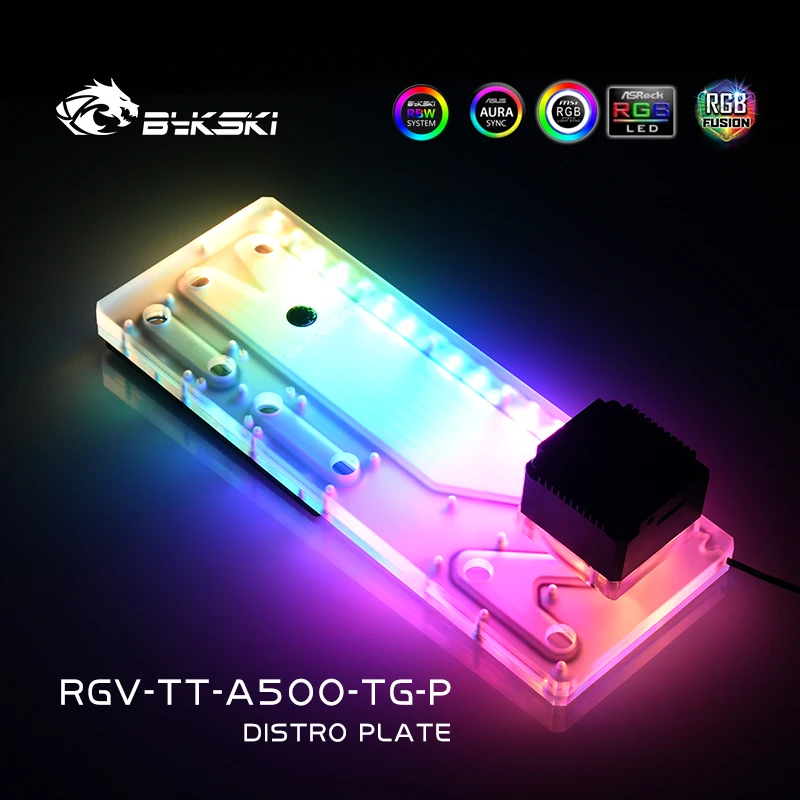 Bykski RGV-TT-A500-TG-P Waterway Board Reservoir Liquidcooling System Water Tank Acrylic Tranperant for Thermaltake A500 TG