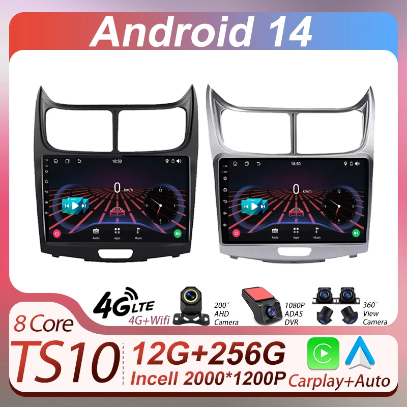 

2din Carplay Auto Screen For Chevrolet Sail 2009 2010 2011 2012 2013 Wireless Android Auto Car Radio GPS Navigation 5G Wifi BT
