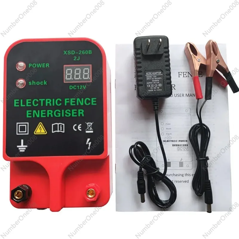 

10KM Electric Fence Livestock High Voltage Pulse Controller Electric Fence Energizer LCD Voltage Display High-decibel Alarm