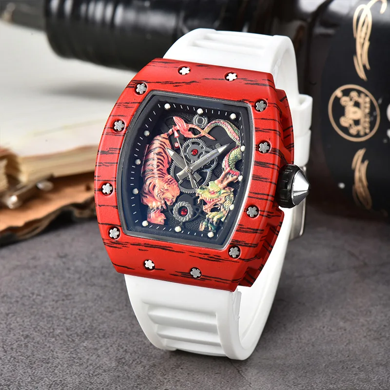 Men\'s Watch Richard Luxury Brand Designer Men Quartz Watches Fashion Tiger Dragon Watch