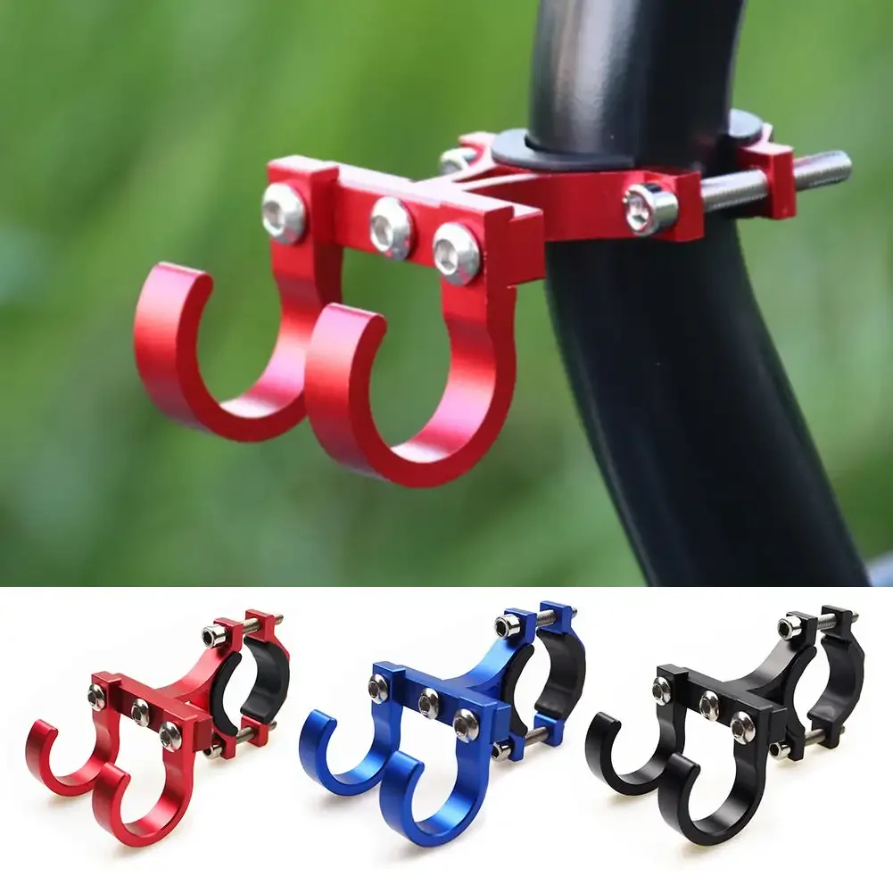 Ganchos para patinete eléctrico, estante Simple para bicicleta, colgador de almacenamiento de tubo, ganchos con hebilla, estante para casco de Metal doble portátil para bicicletas eléctricas