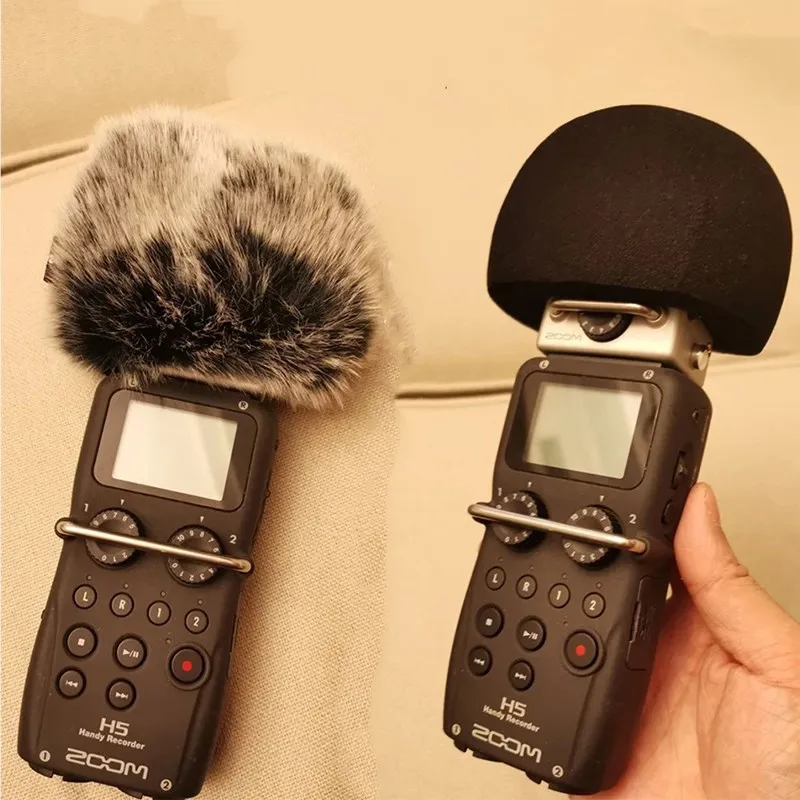 Foam Microphone Windproof Cover Filter Artificial Fur Muff Windscreen Shield for ZOOM H5 H6 Hand Recorder Pen Mic