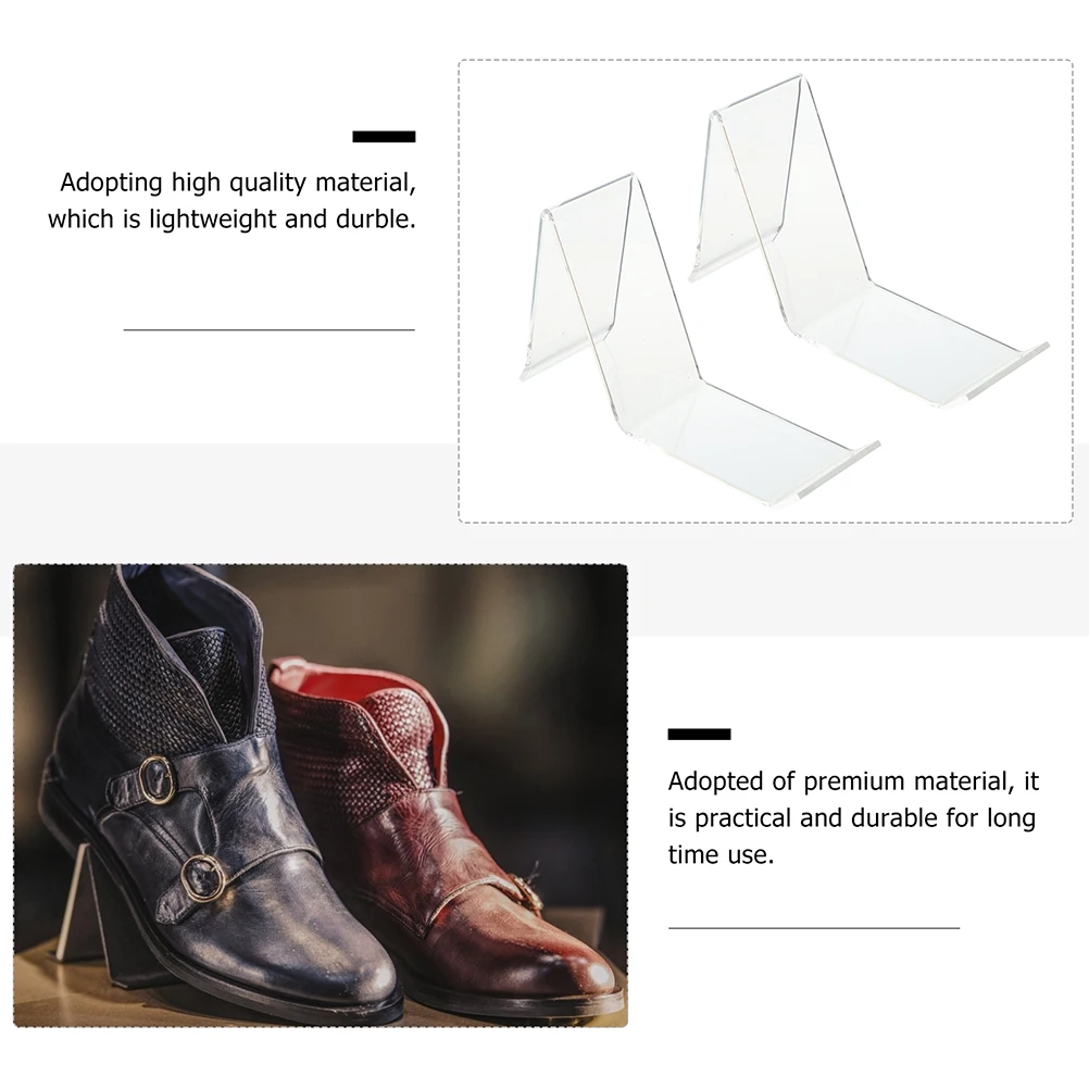 

5pcs Acrylic Shoe Display Stand Transparent Rack For Women'S High Heels Sneakers Flat Shoes Retail Store Exhibition