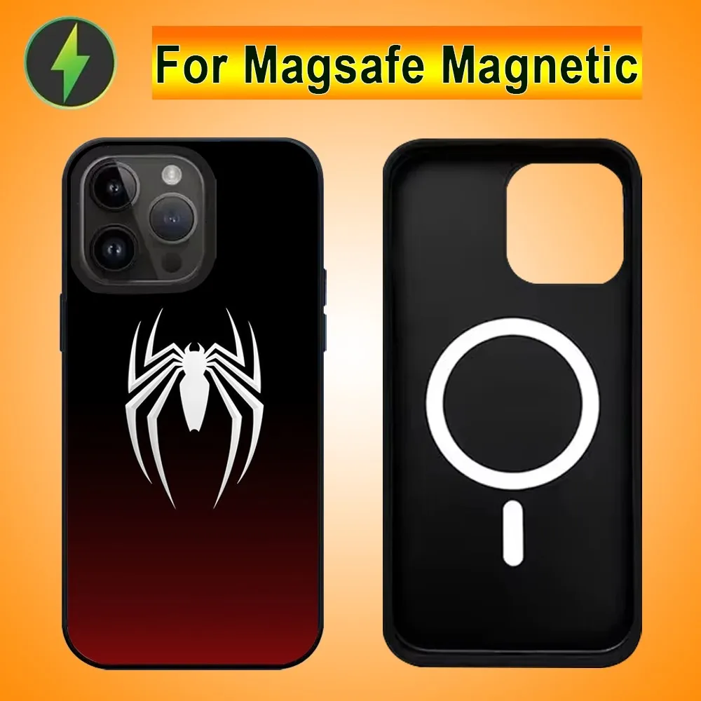 S-Spider-Man Logo Phone Case For IPhone 15 14 13 Pro Max 11 12 Mini Alex Mirror For Magsafe Wireless Charging Cover