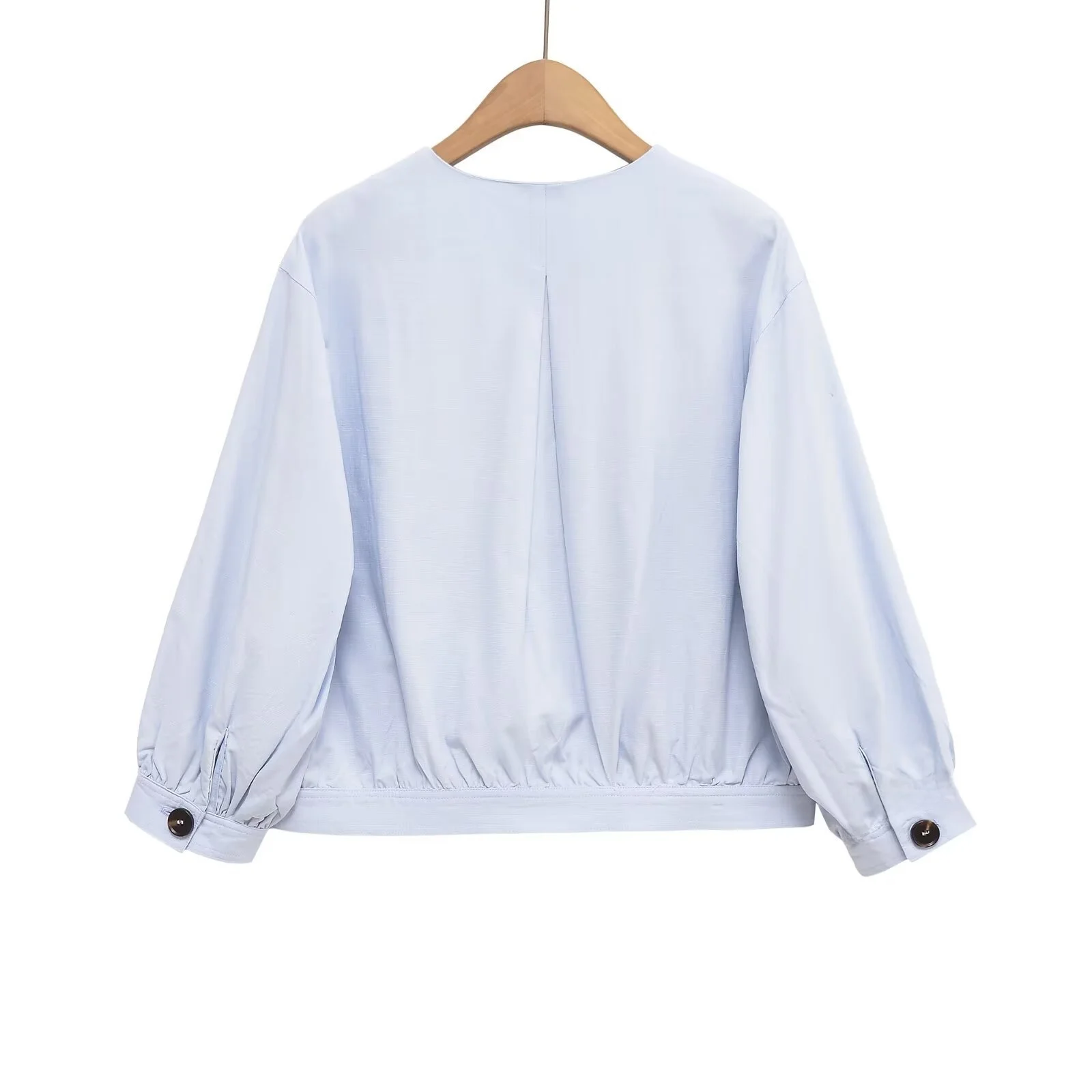 

Casual Long Sleeve round Neck Jacket Versatile Fashionable Autumn 2025 Cross-Border Style Women's Polyester Fiber Plain Color
