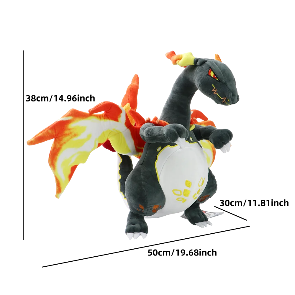 Charizard Mega Charizard X Plüschtiere Glänzende Rayquaza-Kollektion Glänzender Gyarados Weiche Cartoon Niedliche Anime-Puppe Kindergeburtstagsgeschenke – Detail 8