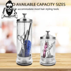 Salon Hairdressing Disinfectant Jar Glass Scissors Comb Beauty Manicurist Clean Sterilization Tools Barbershop Haircut Supplies