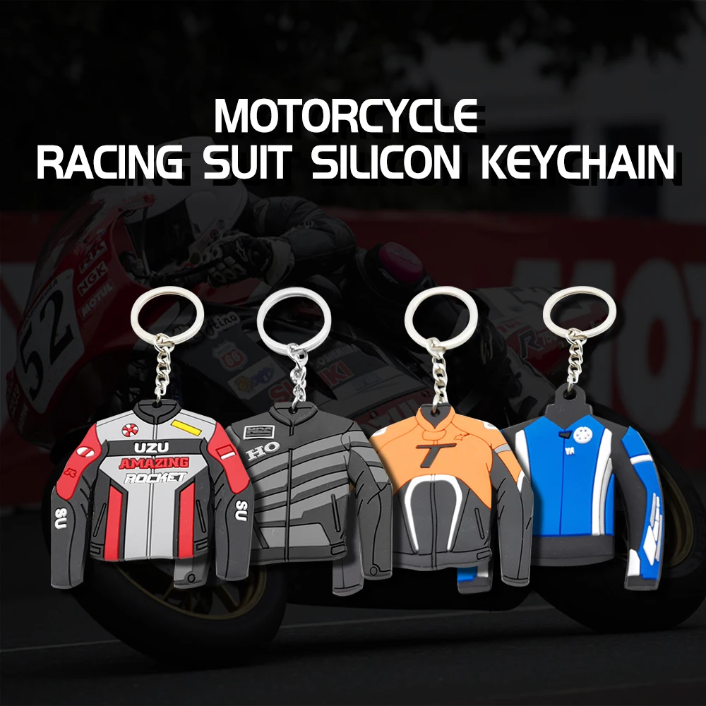 High Quality 3D Motorcycle Racing Suit Keychain Logo Keyring Silicone Key Chain Key Ring For Motorcycle Key Pendant Accessories