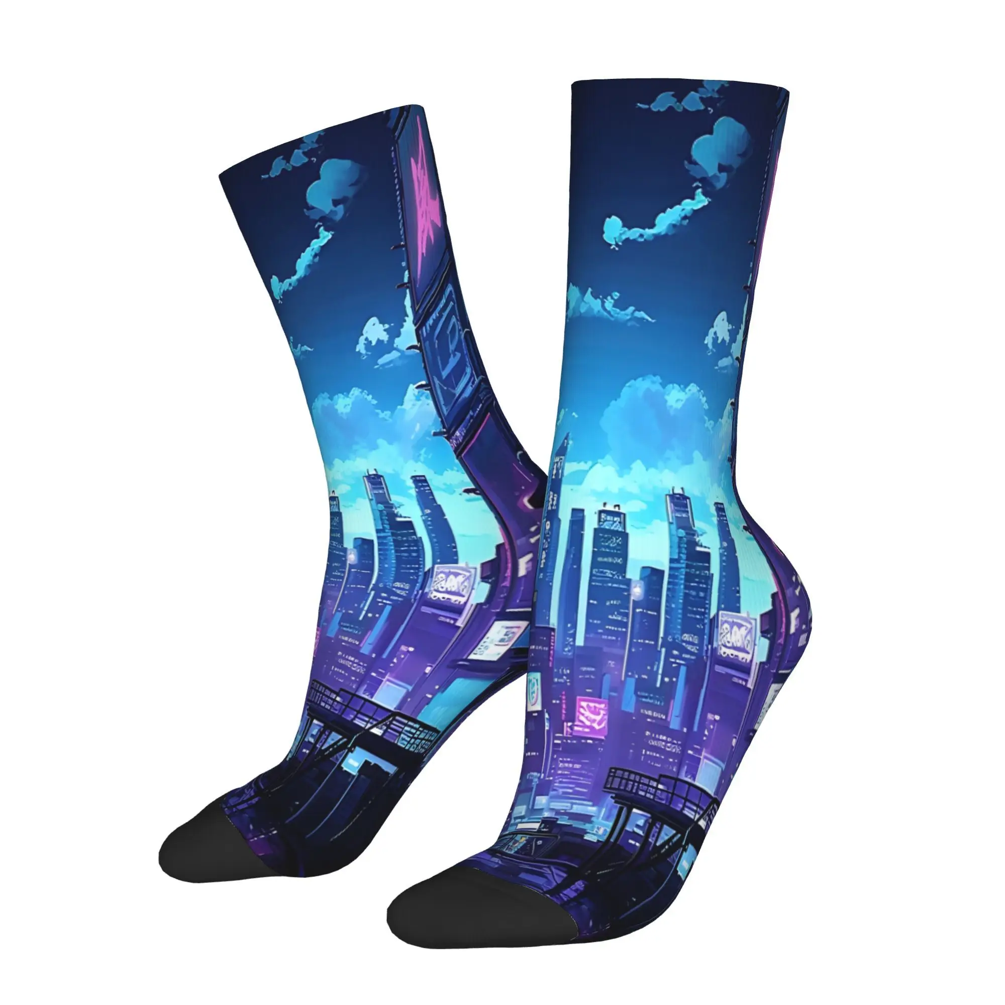 

Rooftop Tokyo 3D Print Men Unisex Cycling Windproof Outdoor Hip Hop Running Hiking Warm Mid-calf Sock