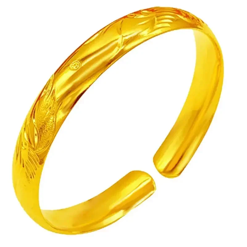 Real gold 24K bracelet 999 wedding gift 18K gold to become a rich woman in seconds AU750 gift jewelry for friends