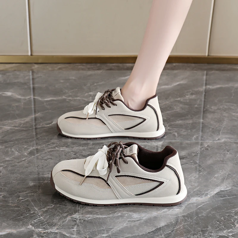 

Womens 2cm Platform Sneakers Breathable Suede Upper Comfortable Walking Shoes Non Slip Sole Fashion Athletic Footwear