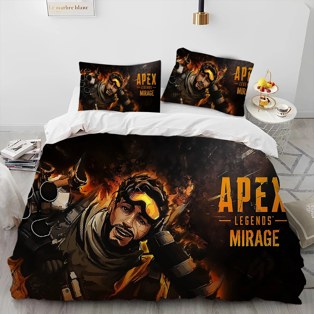 A-Apex Legends Game Gamer Cartoon Comforter طقم سرير، غطاء لحاف طقم سرير غطاء لحاف كيس وسادة، طقم سرير مقاس كينج كوين #6