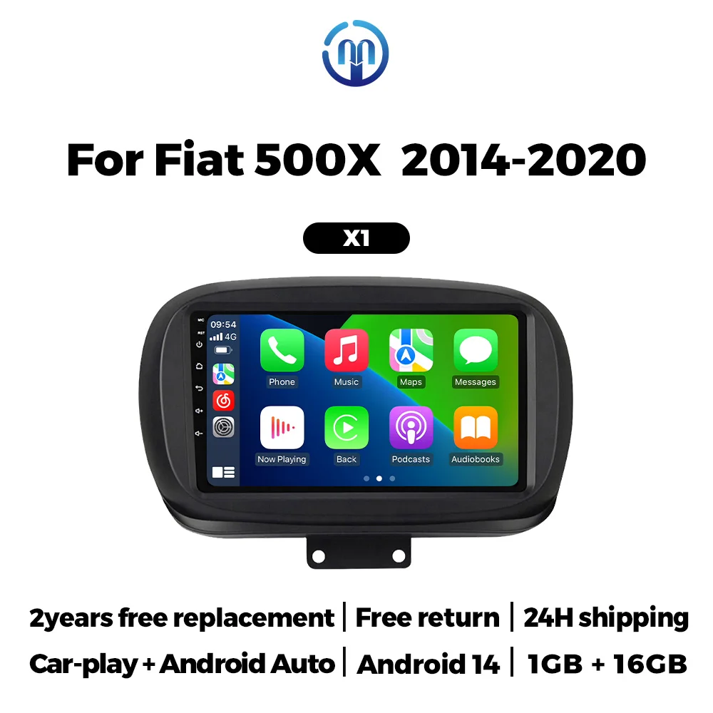 MEKEDE Android Auto autoradio multimediaspeler voor Fiat 500X 2014-2020 auto slimme systemen voor Apple Carplay FM GPS SWC BT WIFI