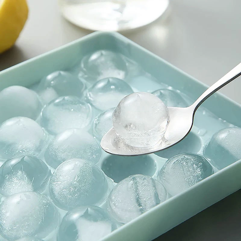 Moule à glaçons rond 3D avec couvercle, moule à glace en plastique style diamant, sphères de réfrigérateur, moules à faire soi-même, machine à boules de glace, outils de cuisine