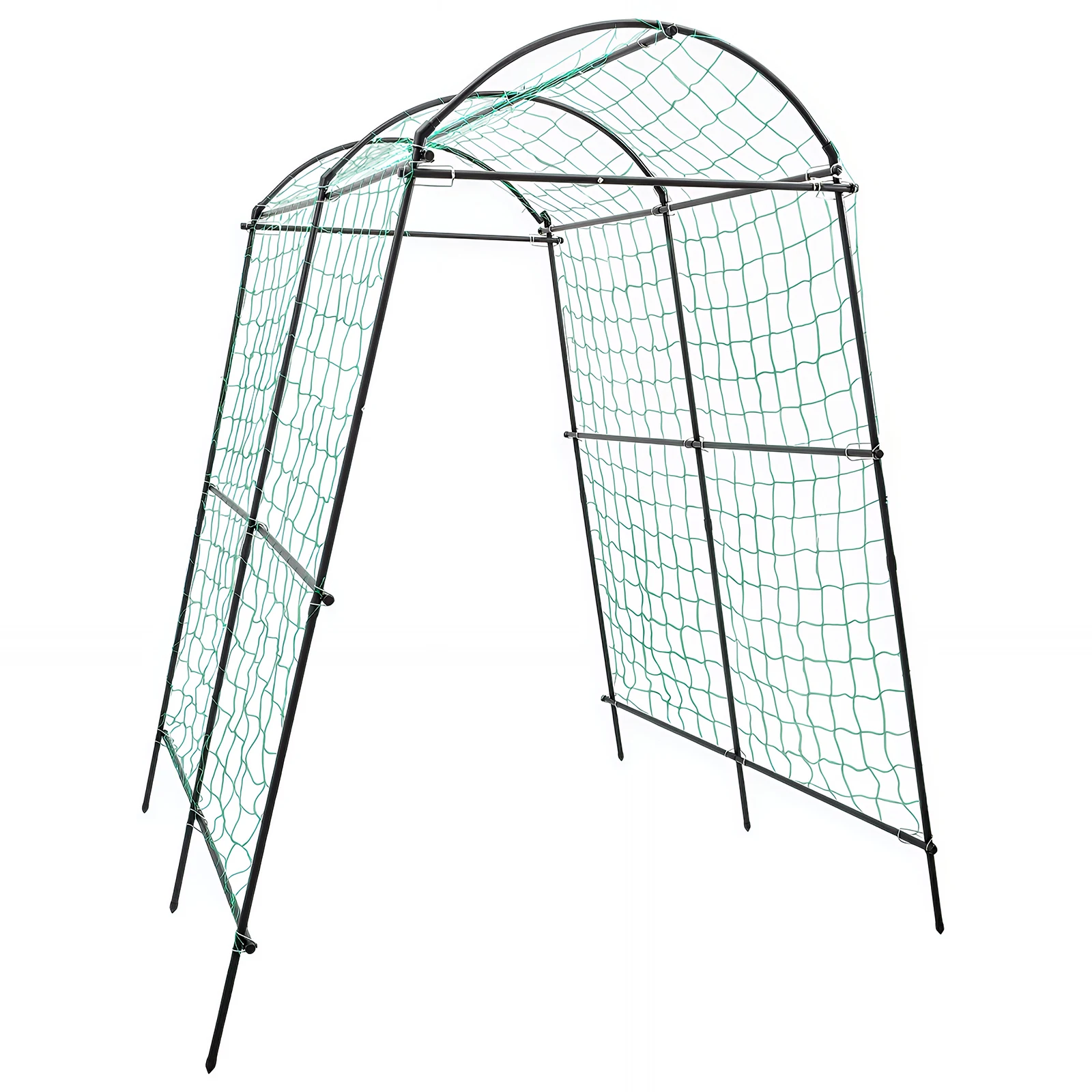 6*7,55ft Gartenrankgitter für Kletterpflanzen – Garten-Tunnelrankgitter aus Metall, gewölbter Gurkenständer mit Kletternetz für Erbsen und Rosen – Detail 11