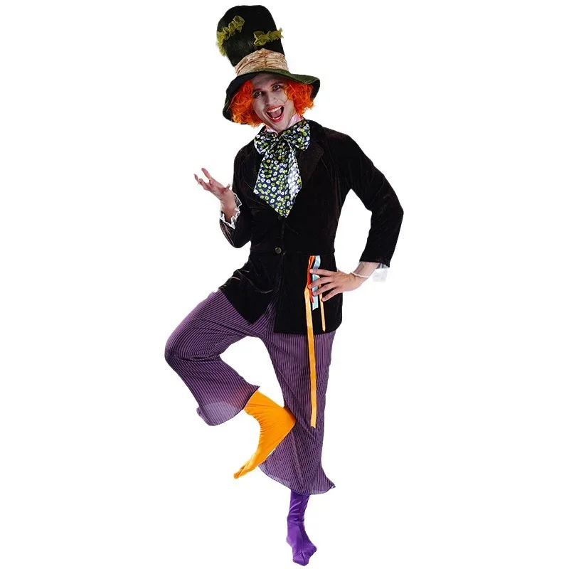 زي مهرج رجالي كبير ومضحك جديد لعام 2025، ملابس تنكرية لحفلات الهالوين، زي مسرحي تقليدي صيني للرجال مع مكياج ورقص #4