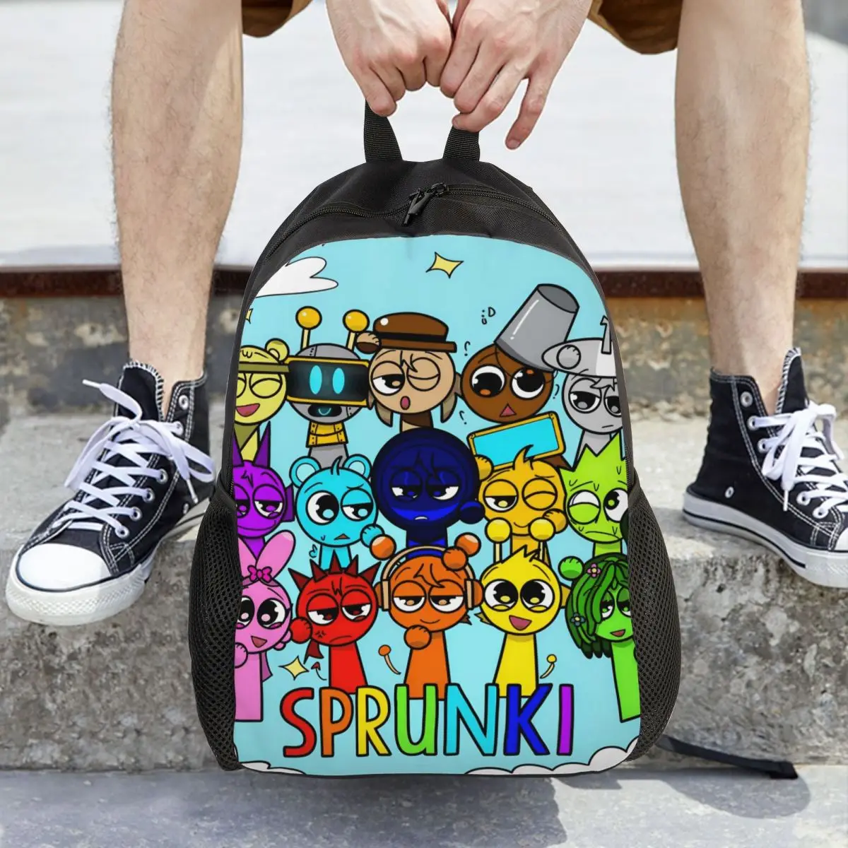 

Классический рюкзак Sprunki Incredibox Game, прочный школьный рабочий рюкзак для мужчин и женщин, холщовые сумки для ноутбука