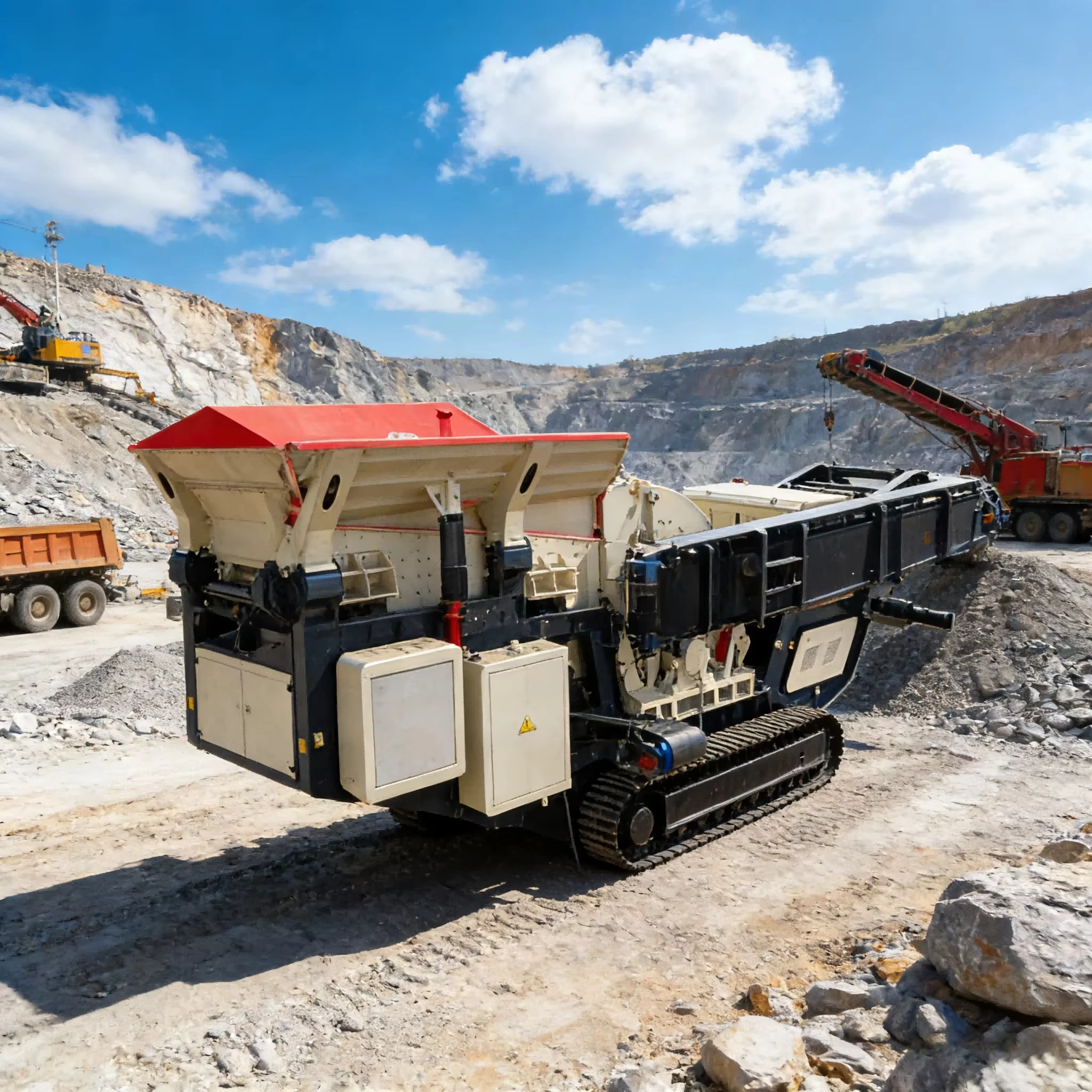 Heavy Duty Mobile Crusher Reinforced Frame for Large Scale Mine Projects High Impact Resistance Stable Capacity Output