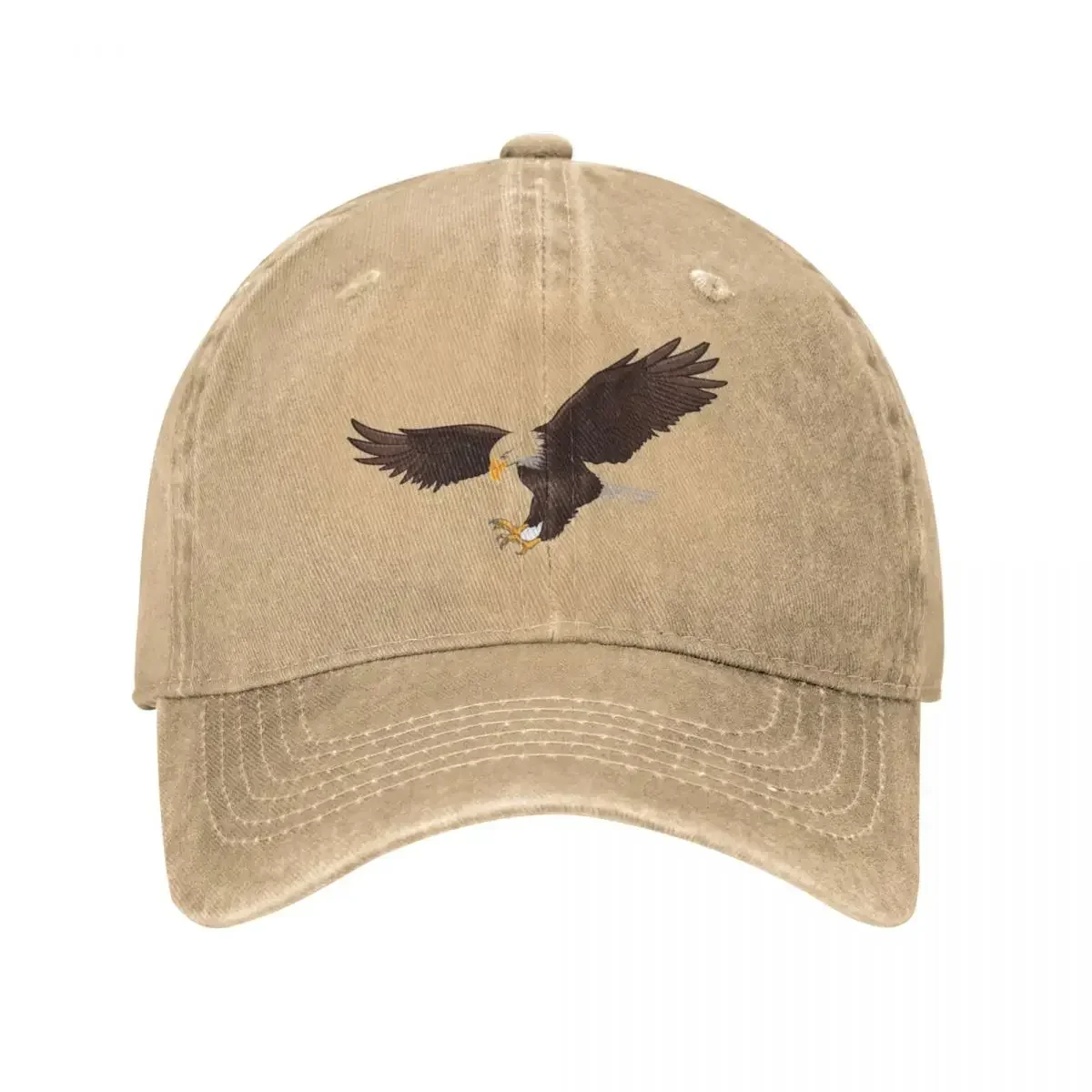 Bald Eagle Washed Baseball Cap Hunting Streetwear Trucker Hat Spring Women Fishing Print