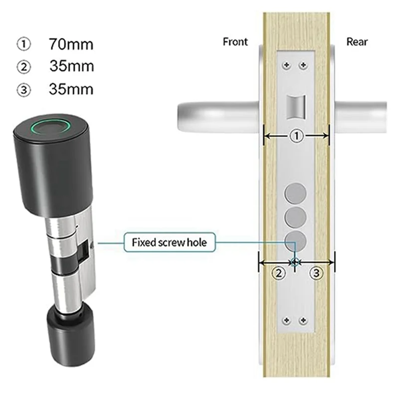 

Fingerprint Lock Home Lock Anti-Theft Door Wooden Door Spherical Lock Easy To Use Black-New