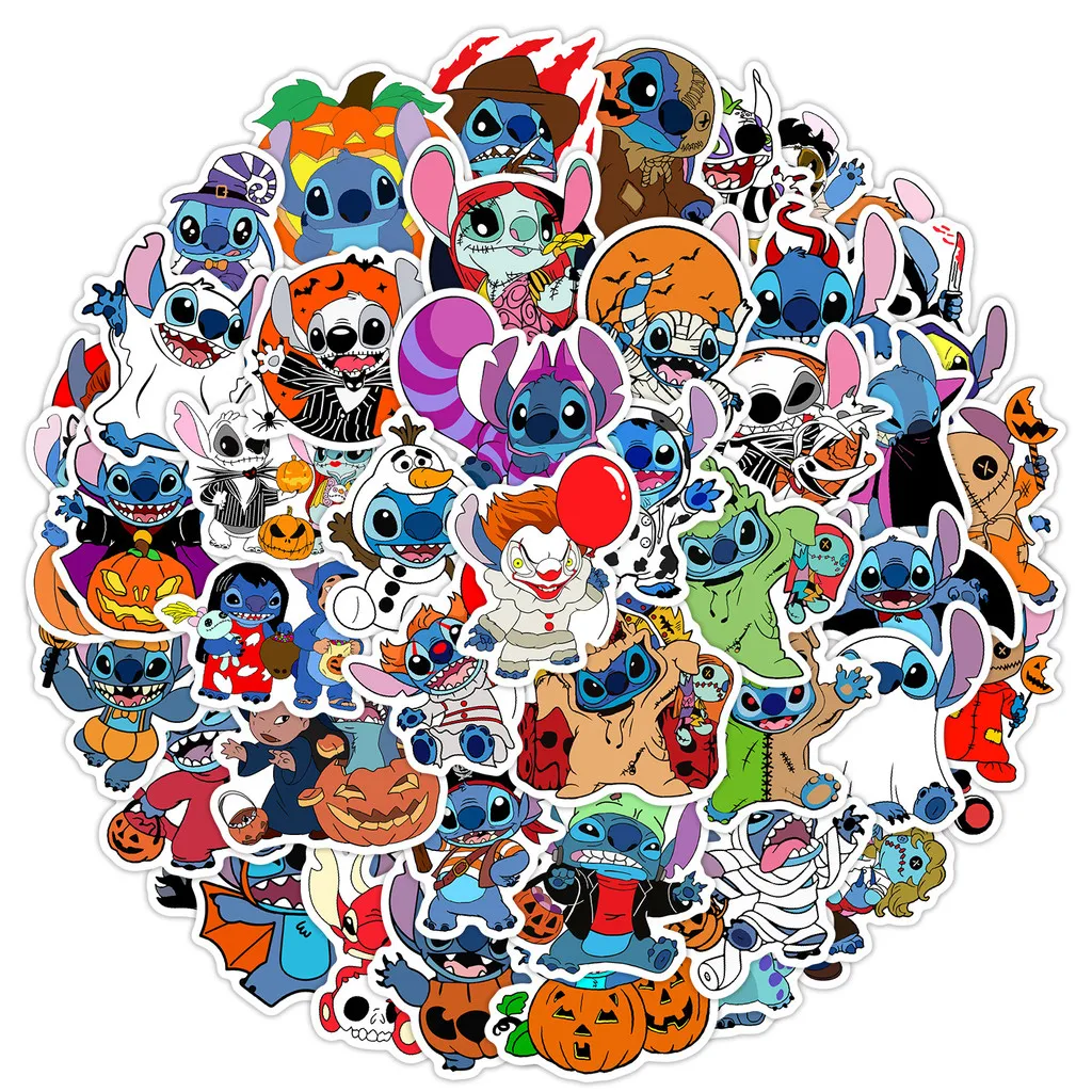 

50PCS Halloween Stitch Graffiti Stickers - Waterproof Decor for Water Cup & Phone RecordingYourLife Store