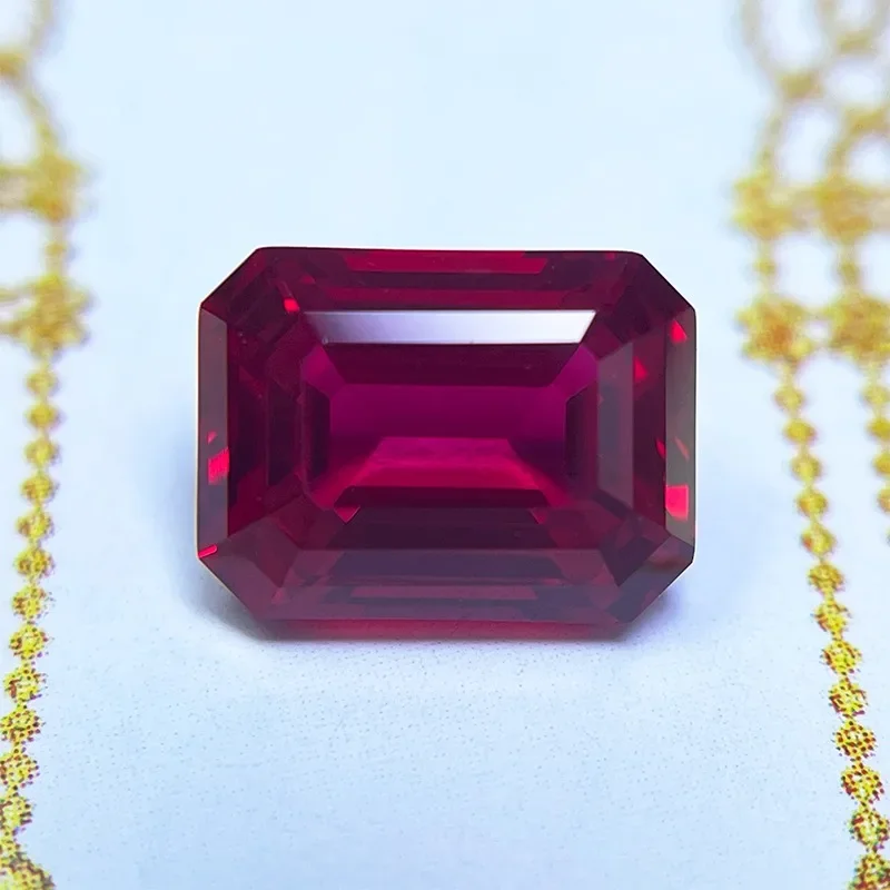 Lab Grown Ruby Emerald Cut Pigeon Blood Red High-quality DIY Charms Jewelry Making Main Materials Selectable AGL Certificate - Image 2