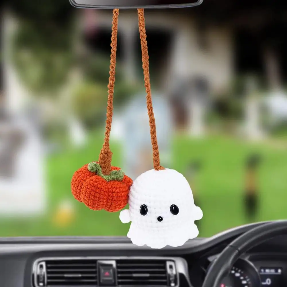 

Crochet Pumpkin Car Accessory Crochet Ghost Car Hanger Handmade Halloween Crochet Pumpkin Ghost Car for Women Teens