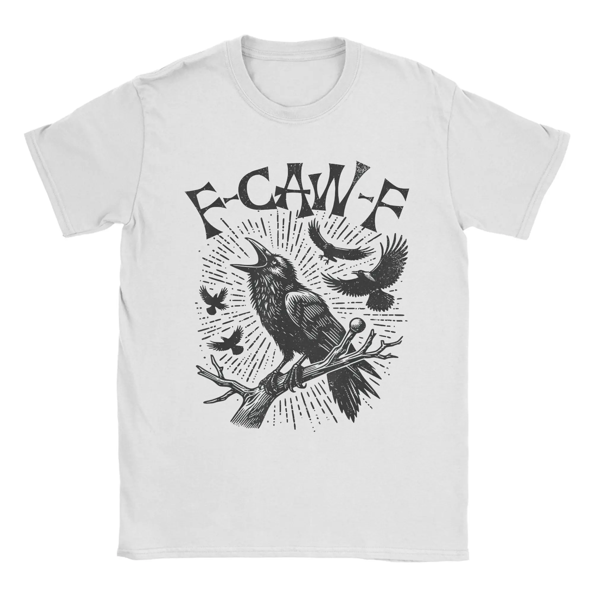 

Винтажные футболки F-Caw-F Black Crow, мужские и женские футболки из 100% хлопка с юмором, футболки с круглым вырезом, топы с короткими рукавами, большие размеры