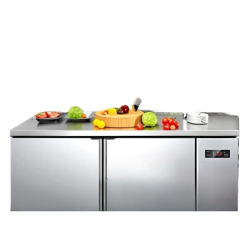 freezer refrigerator double temperature large capacity frozen fresh-keeping cabinet milk  shop freezer flat cold air-cooled
