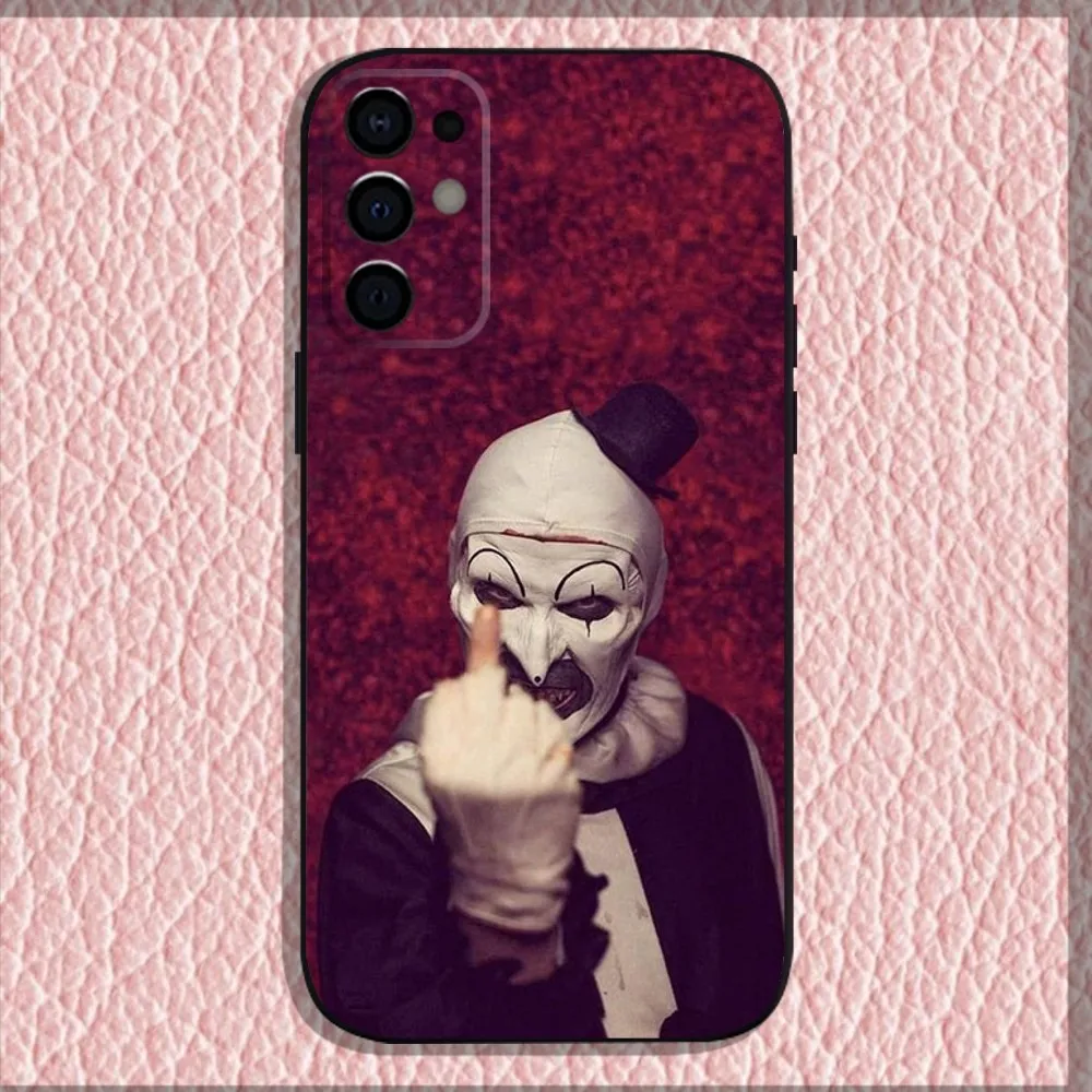 Art the Clown T-Terrifiers Phone Case For Samsung S24,S21,S22,S23,S30,Ultra,S20,Plus,Fe,Lite,Note,10,9,5G Black Soft Shell