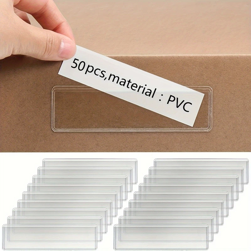 50pcs Transparent Shelf Label Index Card- Supermarket Bookshelf Mailbox Business Library Home Supplies Classification Supplies